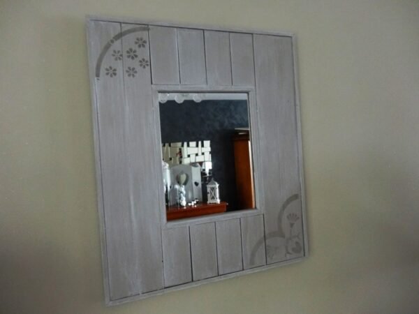 Miroir rectangle en bois – ton taupe