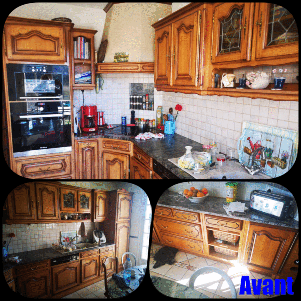 Cuisine en chêne rustique relookée “Lin” – Image 2
