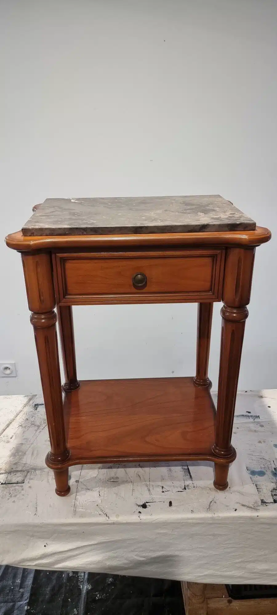 Meuble d’appoint ou chevet merisier vert et multicolore – Image 2