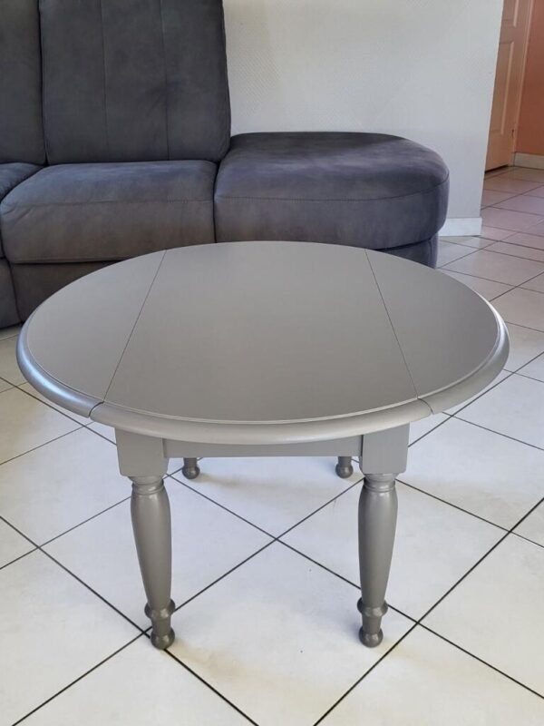 Table basse ronde et meuble TV merisier Louis Philippe revisités – Image 3