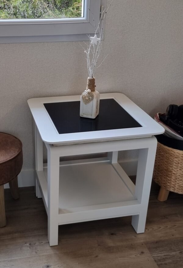 Table de salon et table d’appoint en merisier modernisées – Image 3