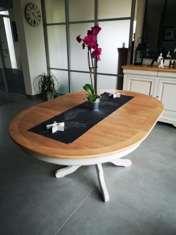 Table merisier Louis Philippe plateau naturel
