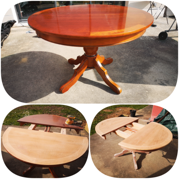 Table merisier Louis Philippe plateau naturel – Image 2