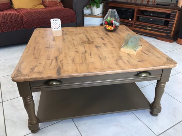 Table de salon carrée en merisier – Image 5