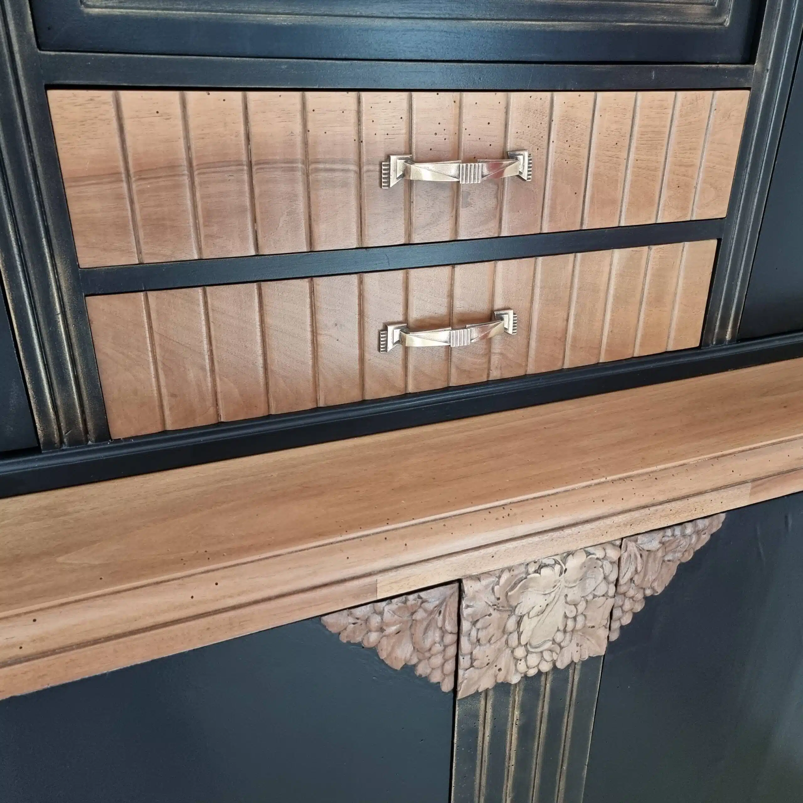 Bahut 2 corps en noyer art déco – années 1920 – Image 4