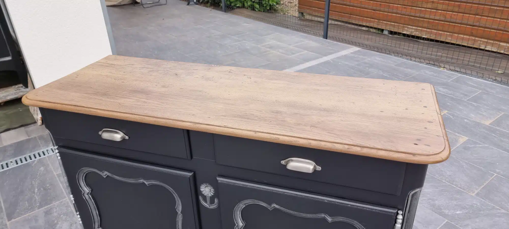 Buffet parisien en noyer et chêne “d’avant guerre” rénové – Image 4