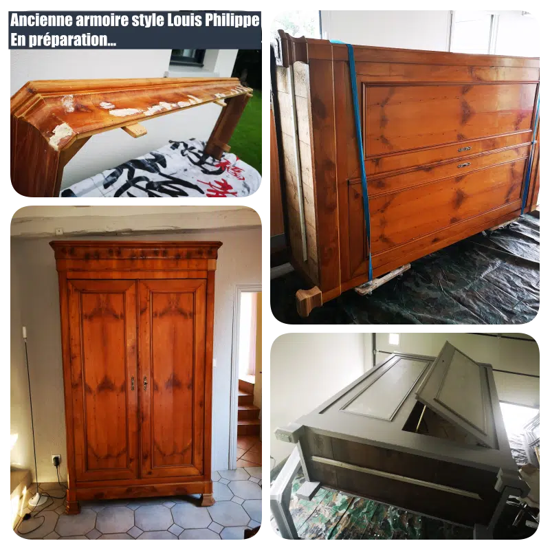 Armoire ancienne au design industriel – Image 2