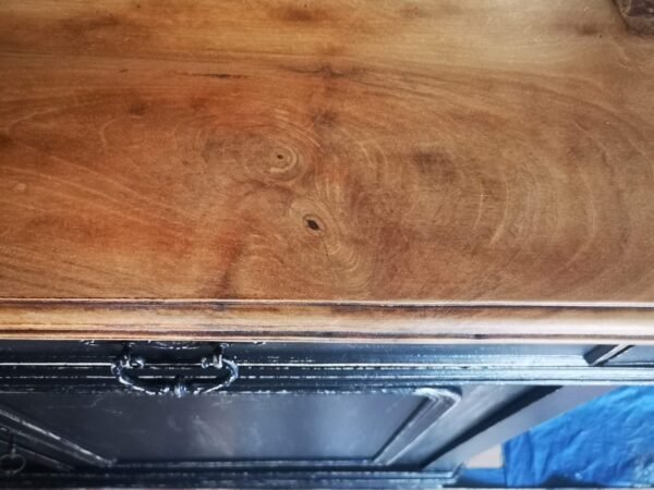 Ancien buffet 2 corps du 19ème “effet shabby noir” – Image 3