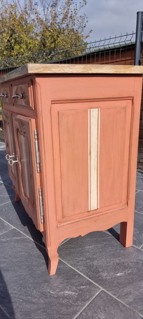 Bahut en chêne ancien meuble de toilette revisité – Image 3