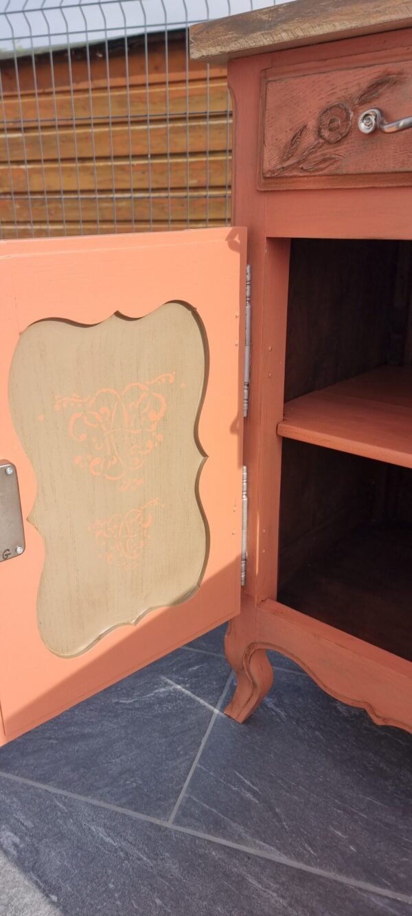Bahut en chêne ancien meuble de toilette revisité – Image 4