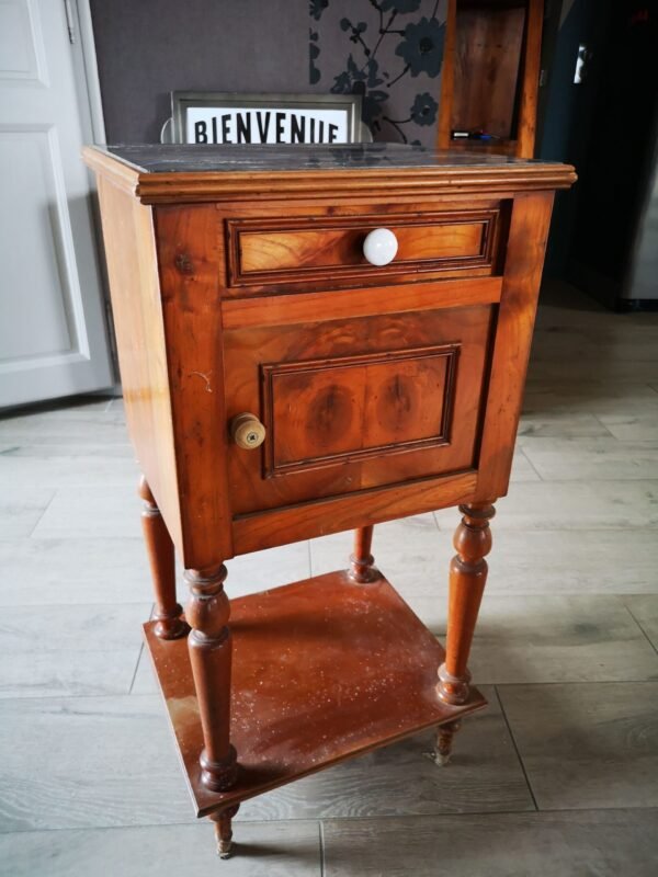 Ancien chevet Louis XVI en merisier relooké “noir” – Image 2
