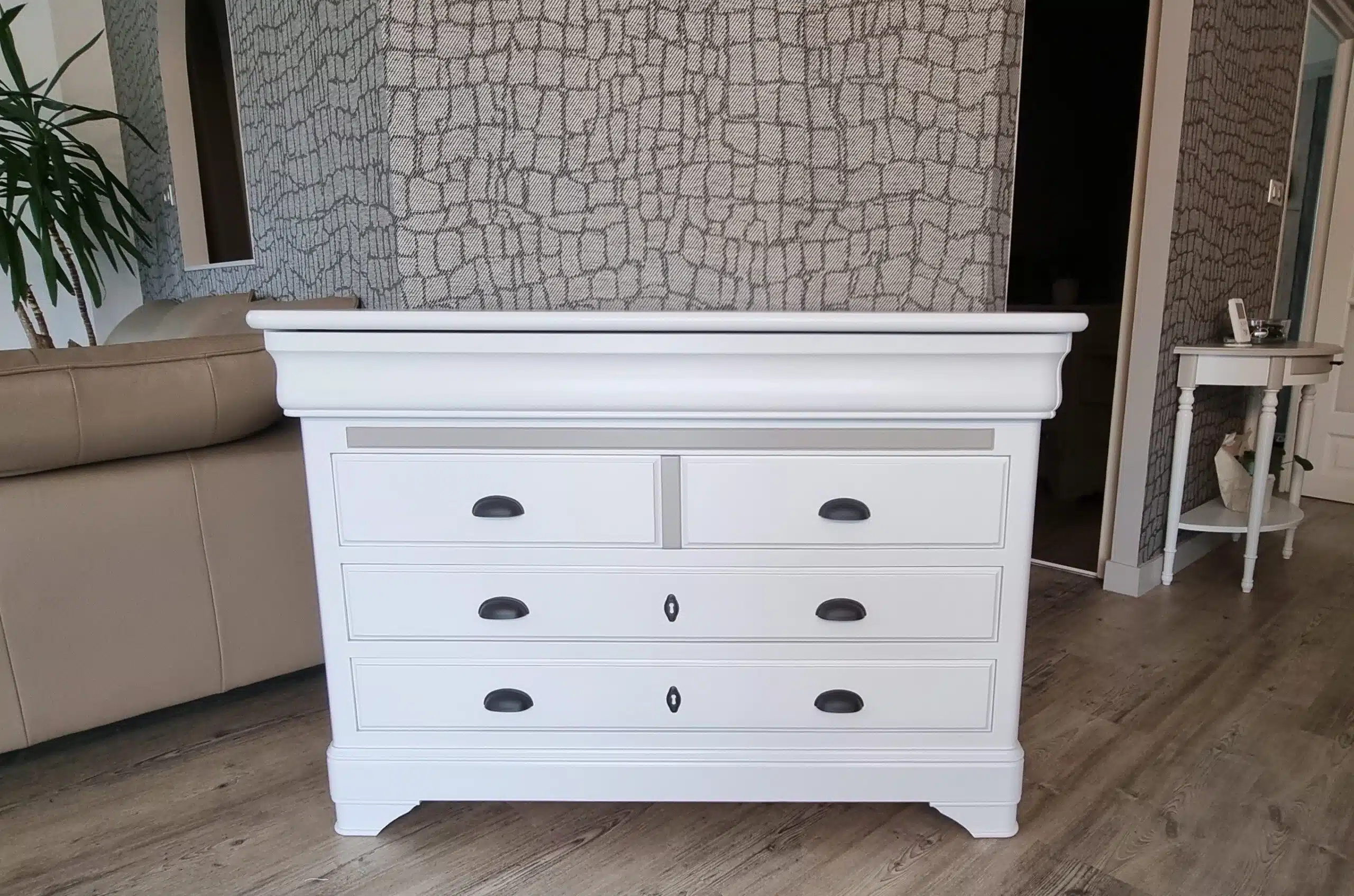 Commode – coiffeuse merisier Louis Philippe personnalisée