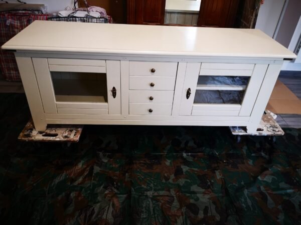 “Shabby anthracite” – Meuble TV style colonial – Image 2