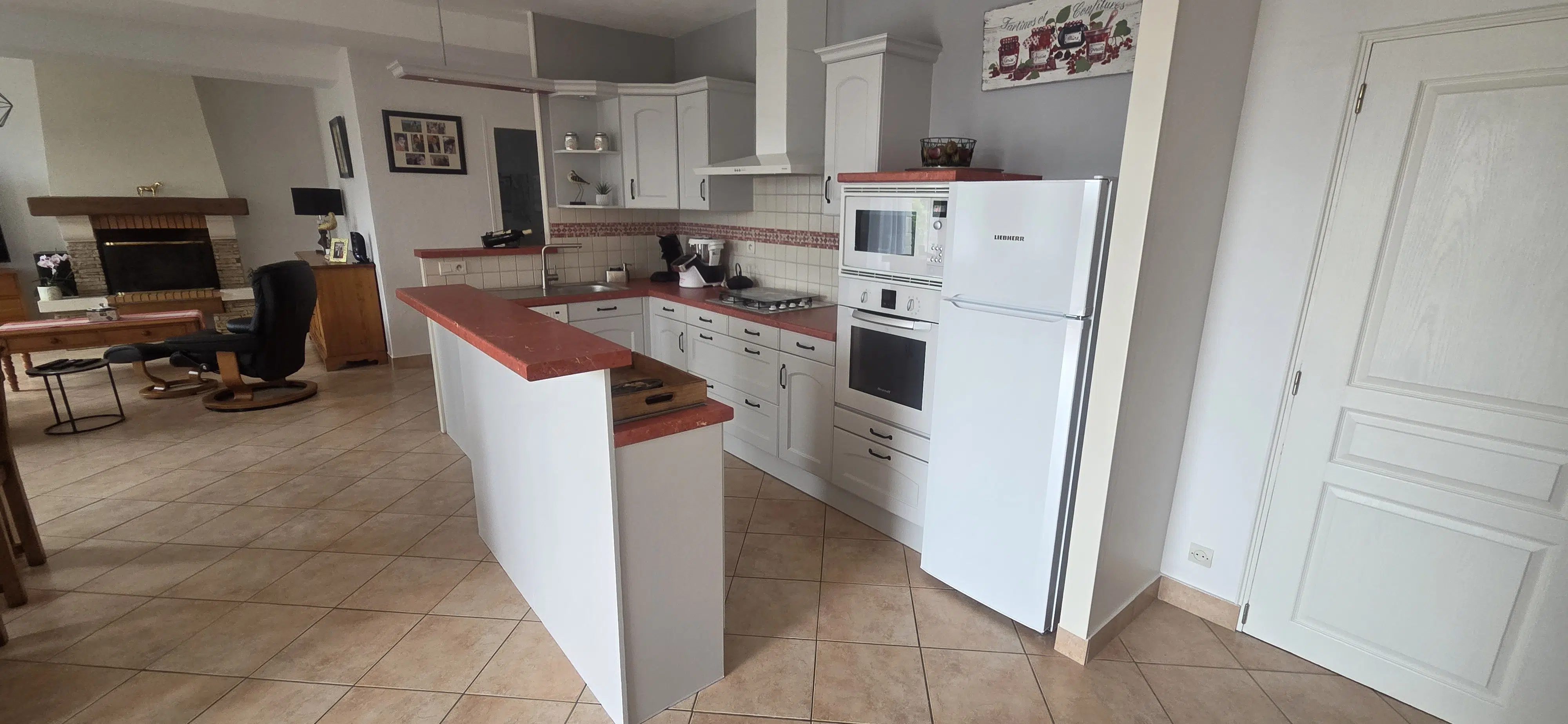 Cuisine en chêne relookée perle