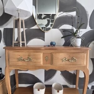 Console d’entrée en merisier style Louis XV bois naturel