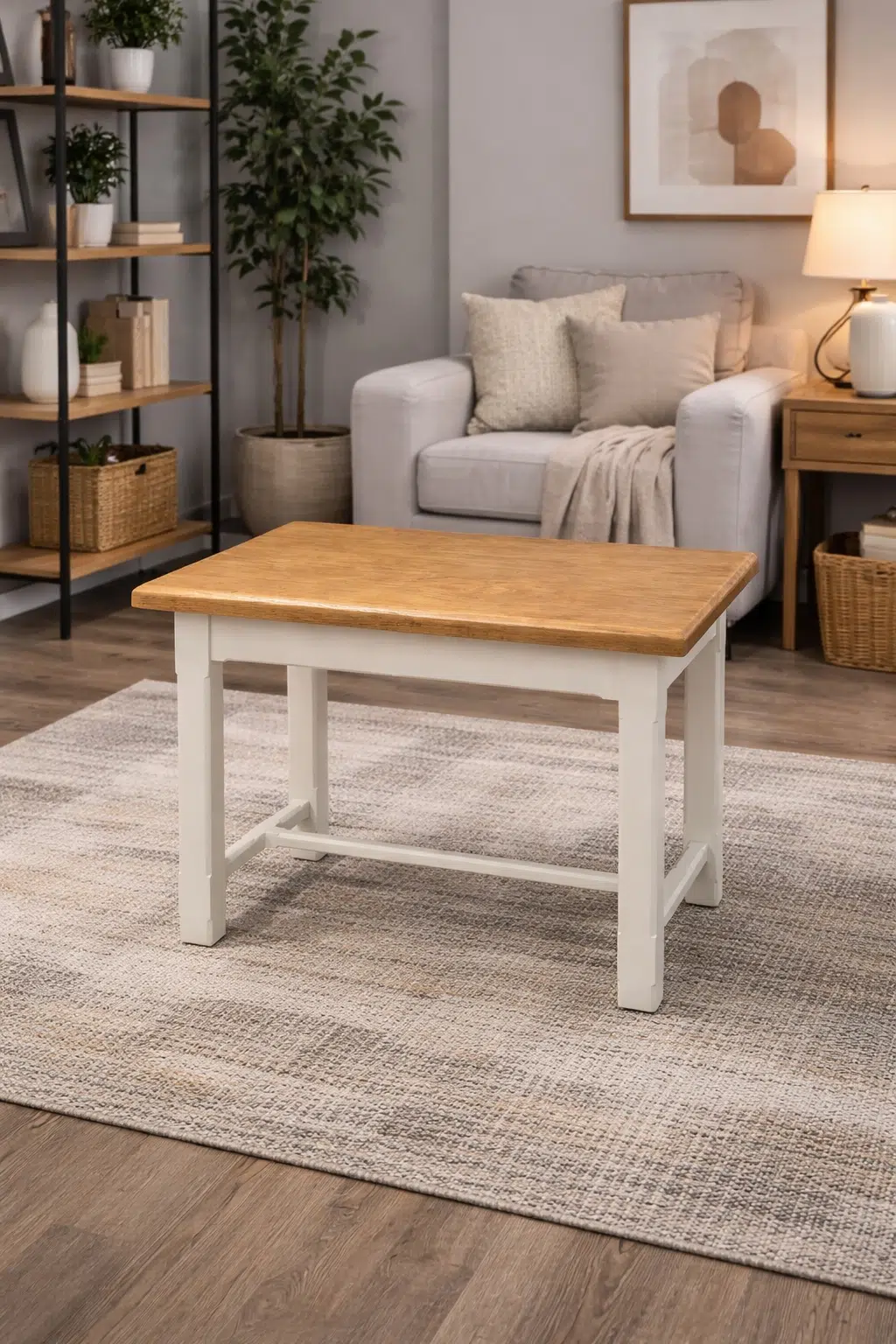 Table d'appoint - mini bureau en chêne relooké