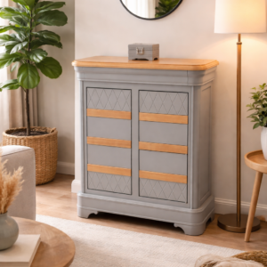 Meuble d&rsquo;appoint en merisier style Louis Philippe revisité « Bois et Orage »