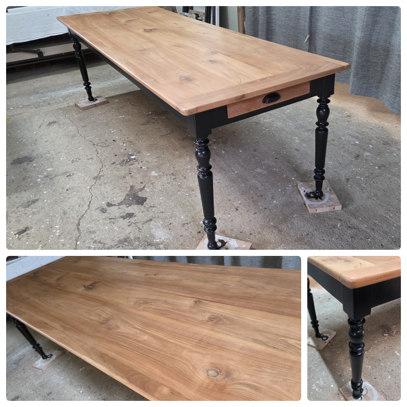 Table ancienne en merisier esprit contemporain – Image 3