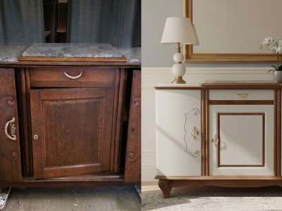 Commode ancienne avant relooking — Au Gré du Pinceau, Mayenne